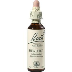 Eine braune Glasflasche mit der Aufschrift "Bach Original Bach-Blüten Heather".