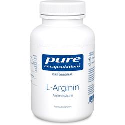 Weiße Flasche mit der Aufschrift "L-Arginin Aminosäure" von Pure Encapsulations.