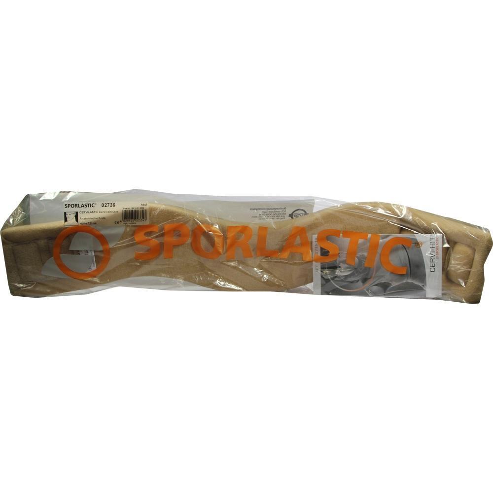 Eine verpackte Nackenstütze aus dem Material Sporlastik.