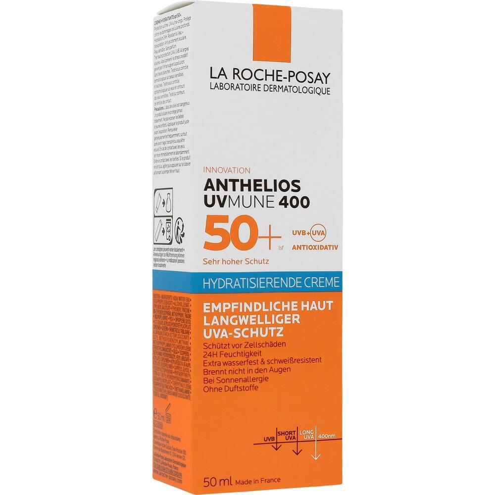 Sonnencreme-Verpackung mit Lichtschutzfaktor 50+ für empfindliche Haut.