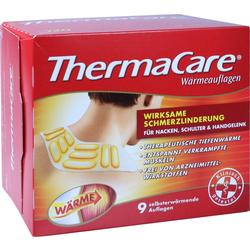 Rote Verpackung von ThermaCare Wärmeauflagen für Nacken und Schultern.