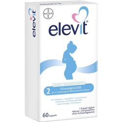 Die Packung zeigt ein Produkt für schwangere Frauen mit Vitaminen und Mineralstoffen.